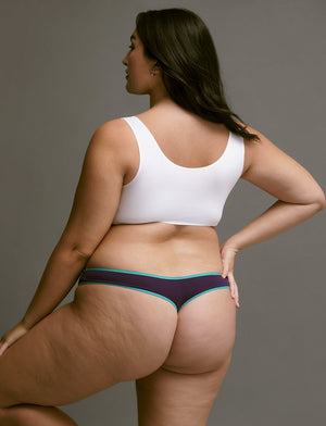 Everyday Cotton Thong - Blackberry - Cotton/Spandex - ThirdLove,modelH