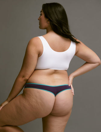 Everyday Cotton Thong - Blackberry - Cotton/Spandex - ThirdLove,modelH