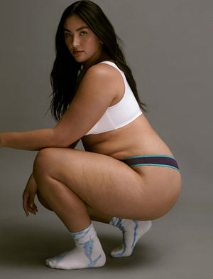 Everyday Cotton Thong - Blackberry - Cotton/Spandex - ThirdLove,modelH