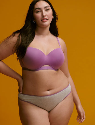 Everyday Cotton Thong - Heather Grey - Cotton/Spandex - ThirdLove,modelH