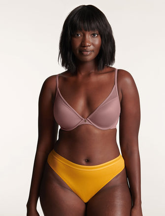 Everyday Cotton Thong - Sunflower - Cotton/Spandex - ThirdLove,modelAA