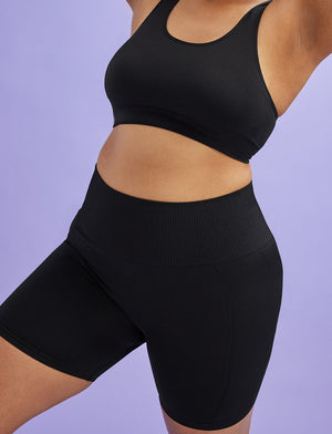 Flex Seamless Bike Short - Black - Nylon/spandex -Thirdlove