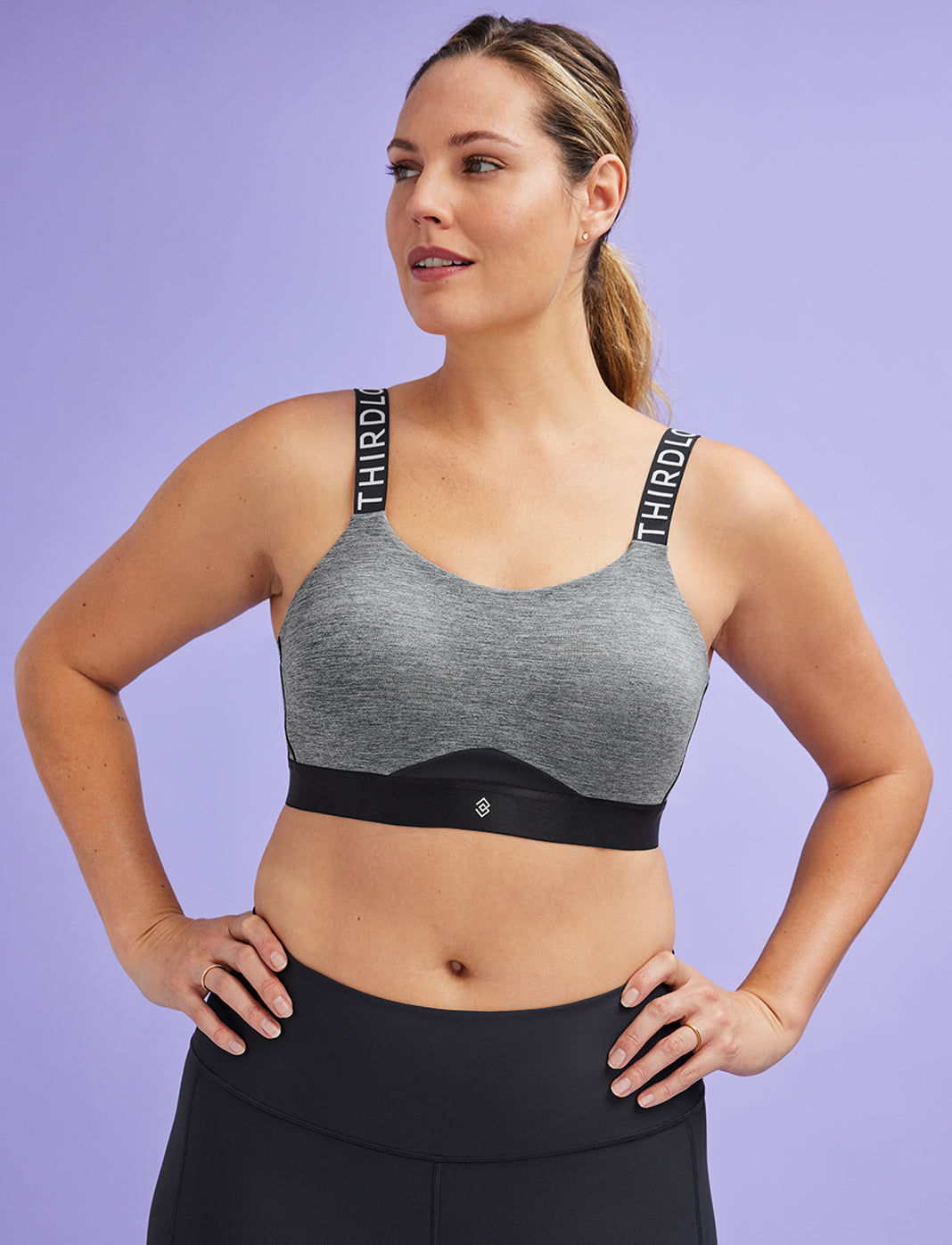 Kinetic Impact Sports Bra - ThirdLove - Polyester/Spandex - Grey,modelUU