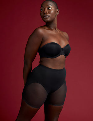 Sheer Lift Shortie - Black - Nylon/Spandex - ThirdLove,modelAA