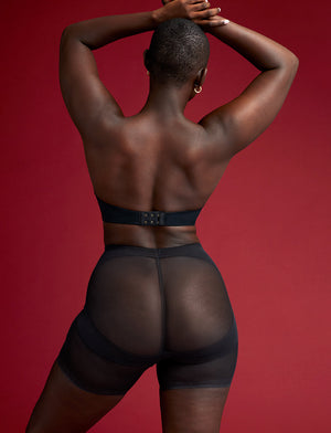 Sheer Lift Shortie - Black - Nylon/Spandex - ThirdLove,modelAA