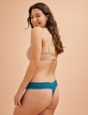 Everyday Lace Thong - Midnight Teal - Nylon/Spandex -Thirdlove