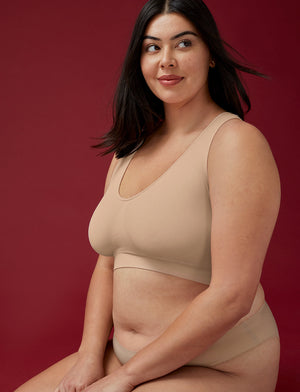 Form Seamless Full Coverage Wireless Bra - Taupe - Nylon/Spandex -Thirdlove