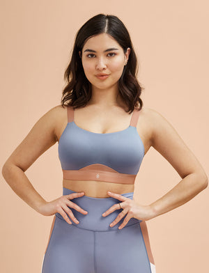 Kinetic Impact Sports Bra - ThirdLove - Polyester/Spandex- Blue Granite,modelSS