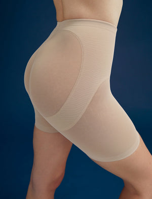 Sheer Lift Shortie - Taupe - Nylon/Spandex - ThirdLove,modelOO