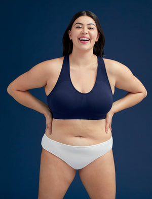 Form Seamless Full Coverage Wireless Bra - Navy Blue - Nylon/Spandex -Thirdlove