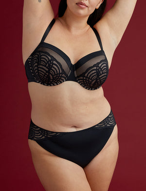 Deco Lace High Brief - Black - Nylon/Spandex - ThirdLove,modelPP