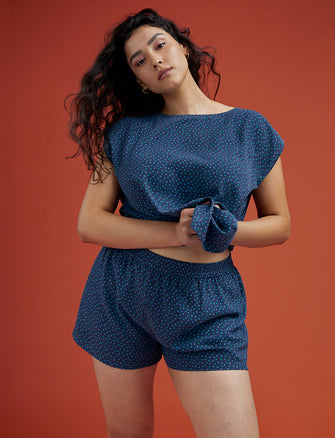 Washable Silk Short - Geo Print - Silk -Thirdlove