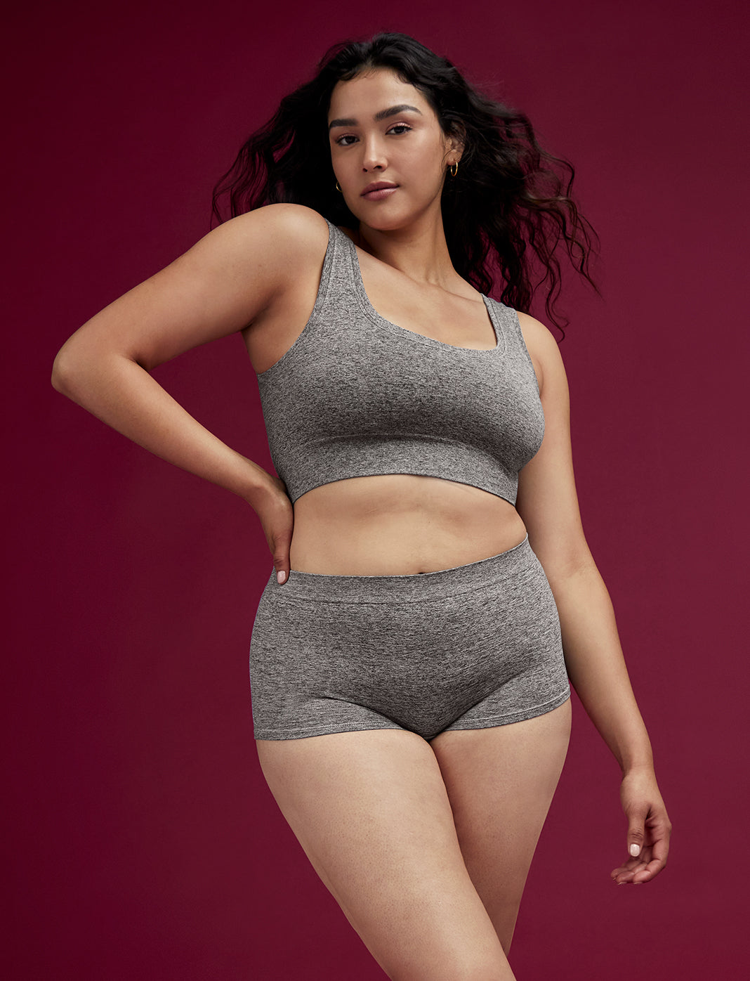 Form Seamless Scoop Bralette - Heather Grey - Nylon/Spandex -Thirdlove
