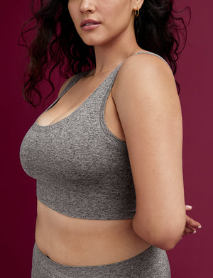 Form Seamless Scoop Bralette - Heather Grey - Nylon/Spandex -Thirdlove