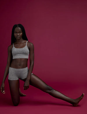 Form Seamless Shortie - Heather Grey - Nylon/Spandex - ThirdLove,modelOO