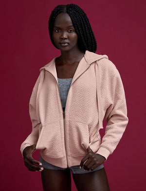 Quilted Sweatshirt - Rose Dust - Polyester/Spandex -Thirdlove