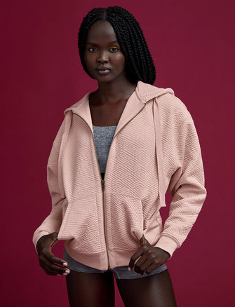 Quilted Sweatshirt - Rose Dust - Polyester/Spandex -Thirdlove