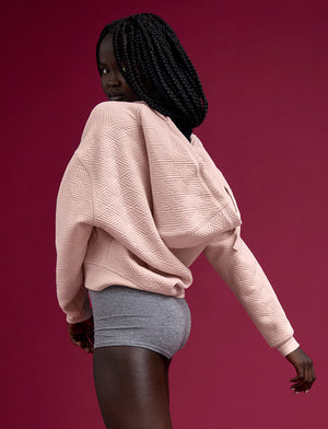 Quilted Sweatshirt - Rose Dust - Polyester/Spandex -Thirdlove