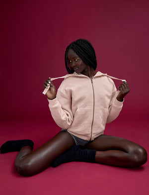 Quilted Sweatshirt - Rose Dust - Polyester/Spandex -Thirdlove
