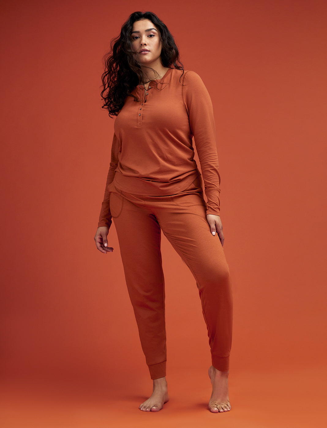 WonderKnit™ Pajama Henley - Sedona -  -Thirdlove