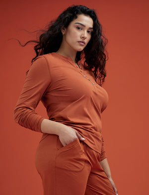 WonderKnit™ Pajama Henley - Sedona -  -Thirdlove