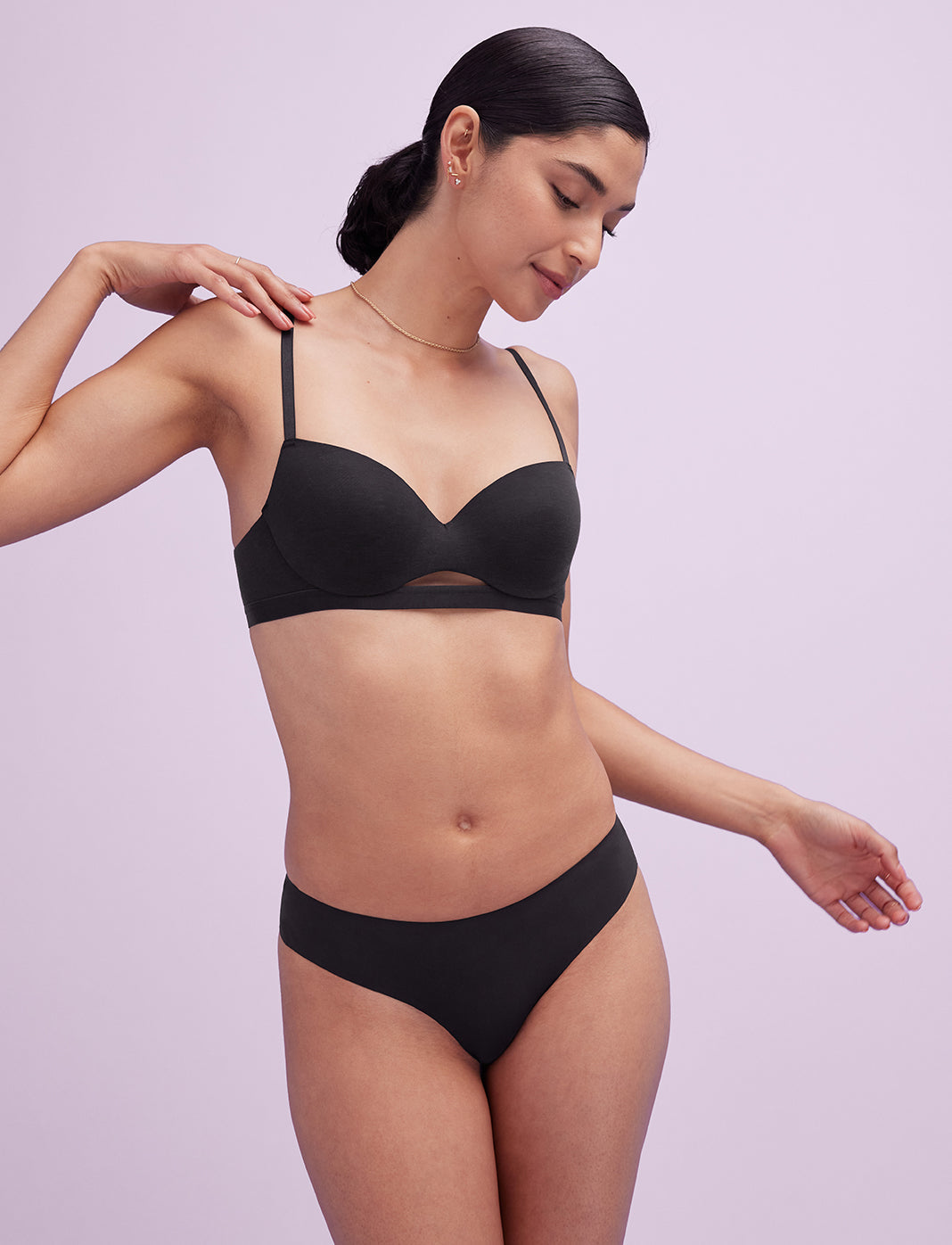 24/7® Pima Cotton T-Shirt Bra, Black - Thirdlove - Pima Cotton/Nylon/Spandex,model4