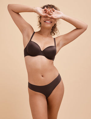 Comfort Stretch Thong - Espresso - Nylon/Spandex - ThirdLove,modelCC