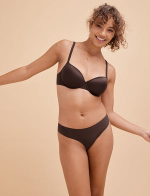 Comfort Stretch Thong - Espresso - Nylon/Spandex - ThirdLove,modelCC