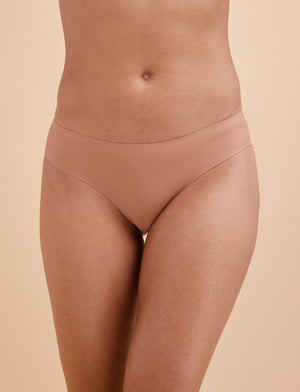 Comfort Stretch Thong - Mocha - Nylon/Spandex - ThirdLove,modelKK