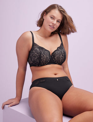 Lace Back Cheeky - Black - Nylon/viscose/spandex - ThirdLove,modelUU