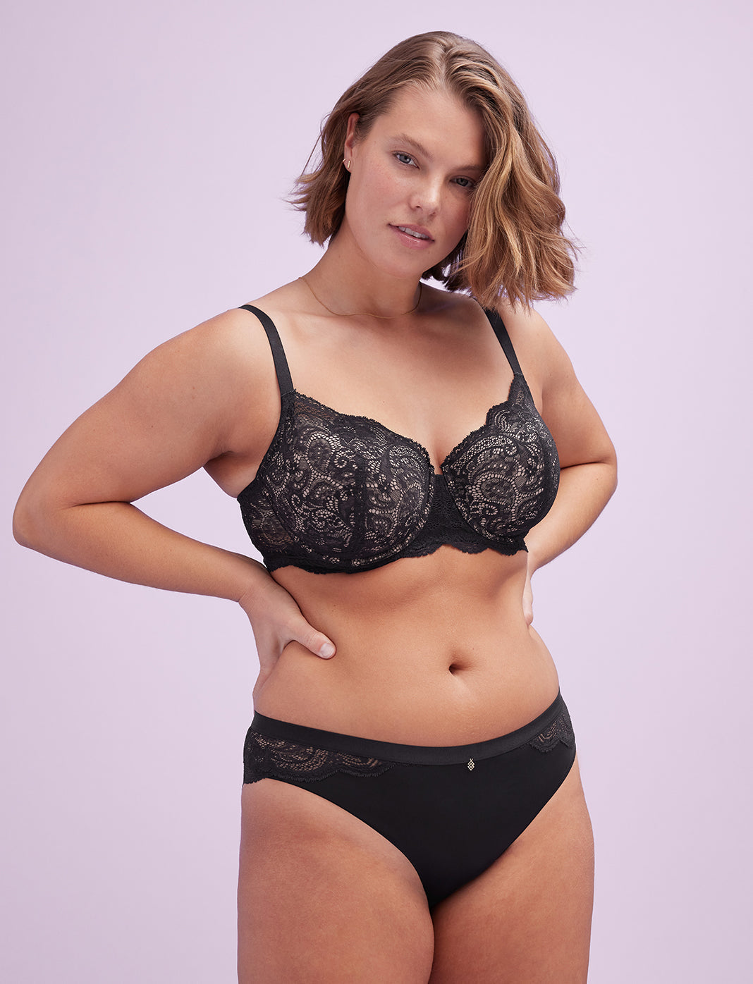 24/7® Lace Balconette Bra, Black - Thirdlove - Nylon/Spandex,modelUU