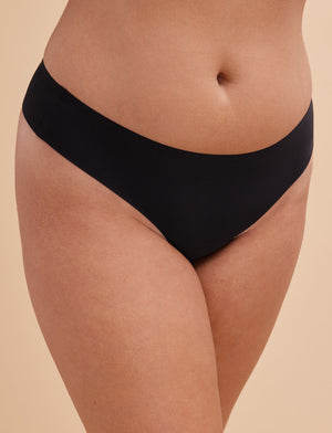 Comfort Stretch Thong - Black - Nylon/Spandex - ThirdLove,modelUU