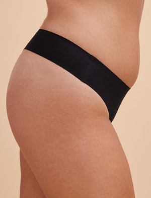 Comfort Stretch Thong - Black - Nylon/Spandex - ThirdLove,modelUU