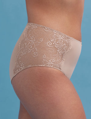 Lace High Brief - Taupe - Nylon/viscose/spandex - ThirdLove,modelUU