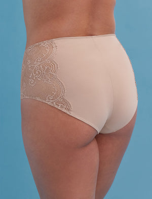 Lace High Brief - Taupe - Nylon/viscose/spandex - ThirdLove,modelUU