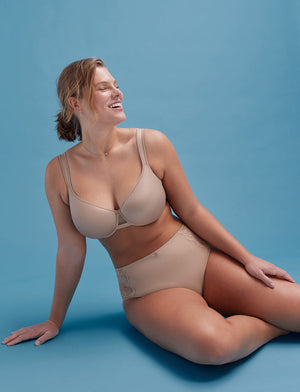 Lace High Brief - Taupe - Nylon/viscose/spandex - ThirdLove,modelUU
