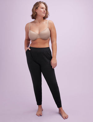 WonderKnit™ Pajama Jogger - Black - Cotton/Modal/Spandex -Thirdlove