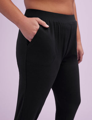 WonderKnit™ Pajama Jogger - Black - Cotton/Modal/Spandex -Thirdlove