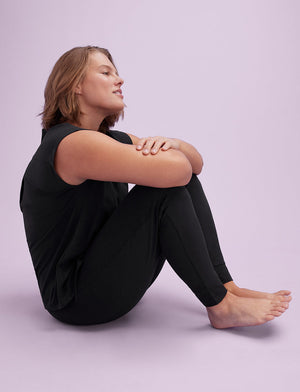 WonderKnit™ Pajama Jogger - Black - Cotton/Modal/Spandex -Thirdlove