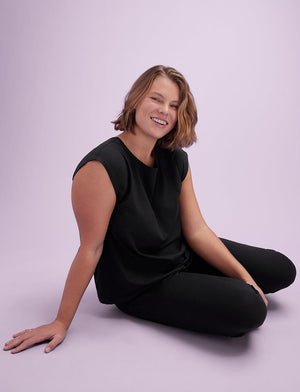 WonderKnit™ Pajama Jogger - Black - Cotton/Modal/Spandex -Thirdlove