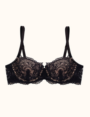 24/7™ Lace Balconette Bra, Black - Demi Bra - Thirdlove - Nylon/Spandex
