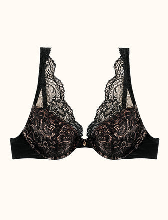 24/7® Lace Contour Plunge Bra, Black - Thirdlove - Nylon/Spandex,