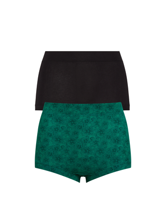 Kit Undergarments Organic Cotton Sleep Short in Onyx and Ivy, 95% organic cotton, 5% spandex