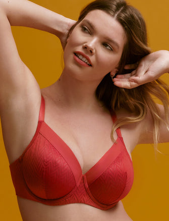Chevron Contour Demi Bra, Pepper - Thirdlove - Nylon/Spandex,modelN