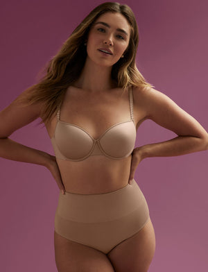 Form Seamless Sculpt Brief - Taupe - Nylon/Spandex - ThirdLove,modelHH
