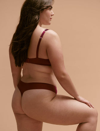 Comfort Stretch Thong - Syrah - Microfiber - ThirdLove,modelU