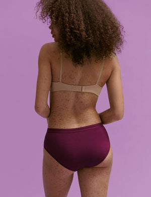 Everyday Cotton Mid-Rise Brief - Potent Plum - Cotton/Spandex - ThirdLove,modelKK