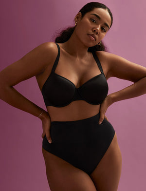 Form Seamless Sculpt Thong - Black - Nylon/Spandex - ThirdLove,modelEE