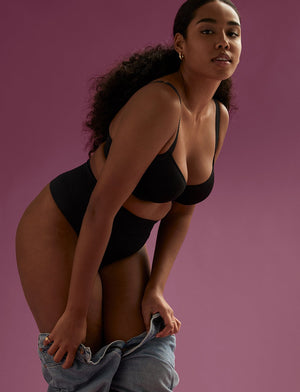 Form Seamless Sculpt Thong - Black - Nylon/Spandex - ThirdLove,modelEE