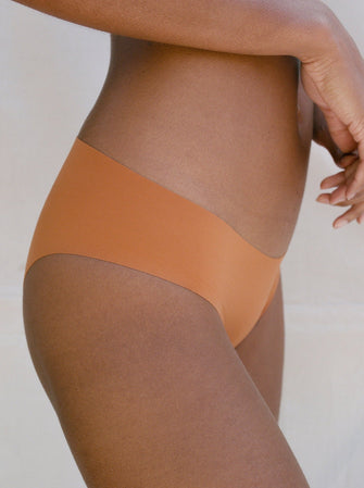 Kit Undergarments Seamless Brief in Cinnamon, 63% nylon, 37% spandex